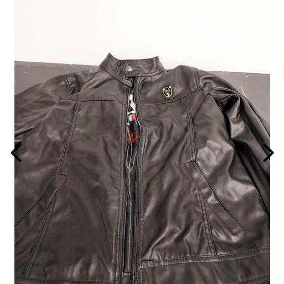 A G MILANO NWT MENS SIZE SMALL BLACK LEATHER BIKER JACKET COAT - Picture 4 of 9